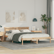 vidaXL Sängram med LED -remsljus med huvudgavel Brun 160 x 200 cm Mass...