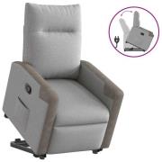 vidaXL Reclinerfåtölj med uppresningshjälp molngrå tyg
