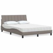 vidaXL Säng med madrass taupe 120x200 cm tyg