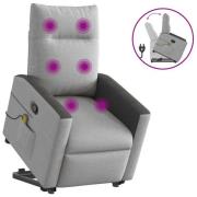 vidaXL Massagefåtölj med uppresningshjälp molngrå tyg