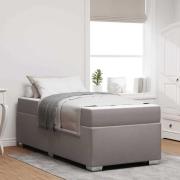 vidaXL Sängram med madrass Taupe 90 x 190 cm tyg