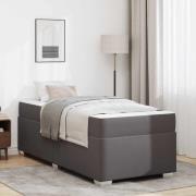 vidaXL Sängram med madrass Grå 90 x 190 cm tyg