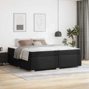 vidaXL Sängram med madrass Svart 200 x 200 cm tyg