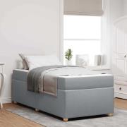 vidaXL Sängram med madrass Ljusgrå 90 x 200 cm tyg