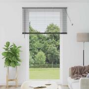 vidaXL Fönsterpersienn med gardiner Mörkgrå Aluminium