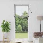 vidaXL Fönsterpersienn med gardiner Svart Aluminium