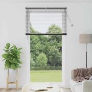 vidaXL Fönsterpersienn med gardiner Svart Aluminium
