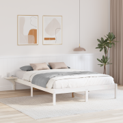 vidaXL Sängram med sängbord Vit 160 x 200 cm Vit