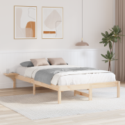vidaXL Sängram med sängbord Brun 120 x 190 cm Brun