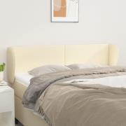 vidaXL Sänggavel med kanter gräddvit 147x23x78/88 cm konstläder