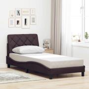 vidaXL Sängram utan madrass mörkbrun 80x200 cm tyg