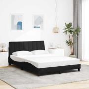 vidaXL Bed Frame without Mattress "Hanko" Black 140x190 cm Fabric