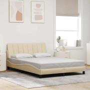 vidaXL Bed Frame without Mattress "Hanko" Cream 140x190 cm Fabric