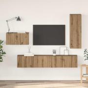 vidaXL TV-bänkset 4 pcs artisan ek 30.5 x 30 x 90 cm Konstruerat trä