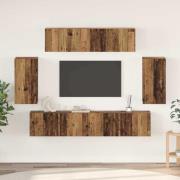 vidaXL TV-skåpsset 6 pcs Gammalt trä 80 x 30 x 30 cm Konstruerat trä