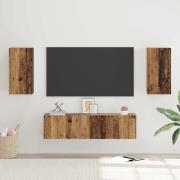 vidaXL TV-bänkset 4 pcs Gammalt trä 30.5 x 30 x 60 cm Konstruerat trä