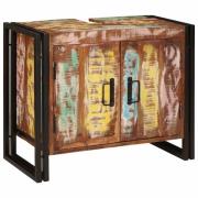 vidaXL Badrumshandfatskå 71 x 33 x 58 cm Massivt Återvunnet trä, Järn