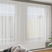 vidaXL Spetsgardin med gardiner Blommor Vit 900 x 245 cm Polyester