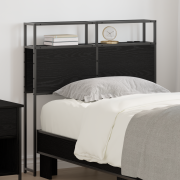 vidaXL Förvaringshuvudgavel Svart ek 90 cm Konstruerat trä