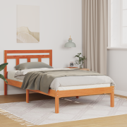 vidaXL Sängram Brun 90 x 200 cm Massiv furu