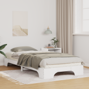 vidaXL Sängram med lagring Vit 100 x 220 cm Massiv furu