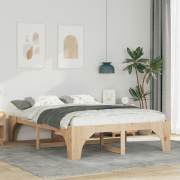 vidaXL Sängram med lagring Brun 160 x 200 cm Massiv furu