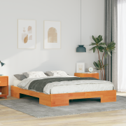 vidaXL Sängram med lagring Brun 140 x 200 cm Massiv furu