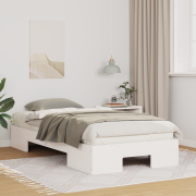 vidaXL Sängram med lagring Vit 80 x 200 cm Massiv furu