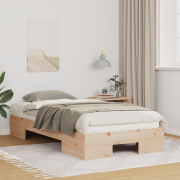 vidaXL Sängram med lagring Brun 75 x 190 cm Massiv furu