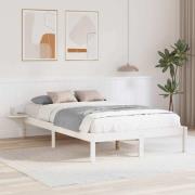 vidaXL Sängram Vit 120 x 200 cm Massiv furu