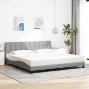 vidaXL Bed Frame without Mattress "Hanko" Light Grey 200x200cm Fabric