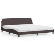 vidaXL Bed with Mattress "Dover" Dark Brown 200x200 cm Fabric