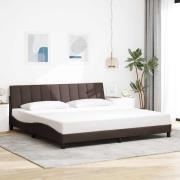 vidaXL Sängram utan madrass mörkbrun 200x200 cm tyg