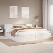 vidaXL Sängram utan madrass vit 200x200 cm massiv furu
