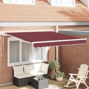 vidaXL Markis automatiskt infällbar vinröd 300x250 cm