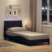 vidaXL Sängram utan madrass mörkbrun 90x190 cm tyg