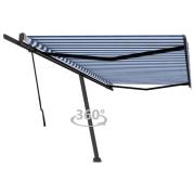 vidaXL Fristående markis manuellt infällbar 500x350 cm blå/vit