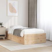 vidaXL Sängram utan madrass 100x200 cm massiv furu