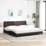 vidaXL Bed Frame without Mattress Dark Brown 200x200 cm Fabric