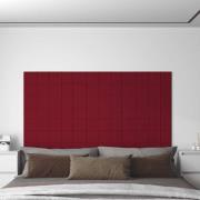 vidaXL Väggpaneler 12 st vinröd 60x15 cm sammet 1,08 m²