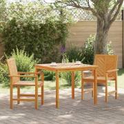 vidaXL Trädgårdsmöbelset 3 pcs Brun 90 x 90 x 74 cm massivt akacia