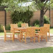 vidaXL Trädgårdsmöbelset 7 pcs Brun 150 x 90 x 74 cm massivt akacia