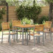 vidaXL Trädgårdsmöbelset 5 pcs Grå och brun 90 x 90 x 75 cm