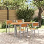 vidaXL Trädgårdsmöbelset 5 pcs Grå och brun 150 x 90 x 75 cm