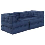 vidaXL Modulär soffa 2 pcs Indigo 70 x 70 x 56 cm tyg