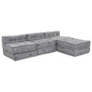 vidaXL Modulär soffa Geometriskt 4 pcs Ljusgrå 70 x 70 x 56 cm tyg