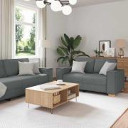 vidaXL Soffset med kudde med kudde 3 pcs Grå 220 x 78 x 84 cm tyg