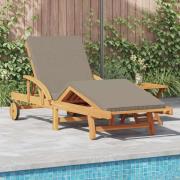 vidaXL Solstol Reclining 2 pcs Taupe 40 x 40 x 40cm Massivt akaciaträ
