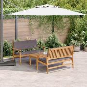 vidaXL Trädgårdsoffset 3 pcs Brun 75 x 45 x 38cm Massivt akaciaträ