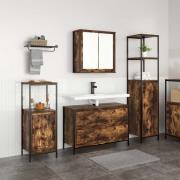vidaXL Badrumsmöbelset med hylla 3 pcs Rökfärgad ek 90 x 34.5 x 60 cm